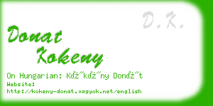 donat kokeny business card